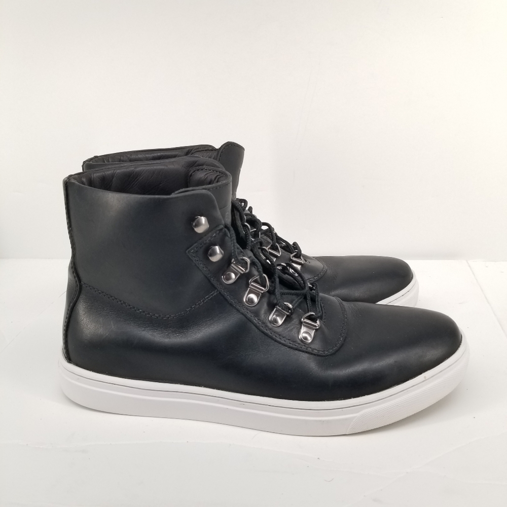 B49 Rare HELM Boots Men's Lace-up Black Leather Sneaker Boots - Cole -Size 9